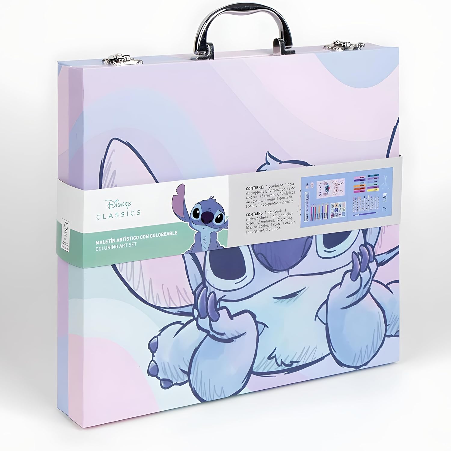 Disney Stitch 52 Piece Deluxe Colouring and Craft Set for Kids | Portable Deluxe Painting Case with Felt Tip Pens, Wax Crayons, Crayons & More | Creative Drawing and Painting Set – Bild 5