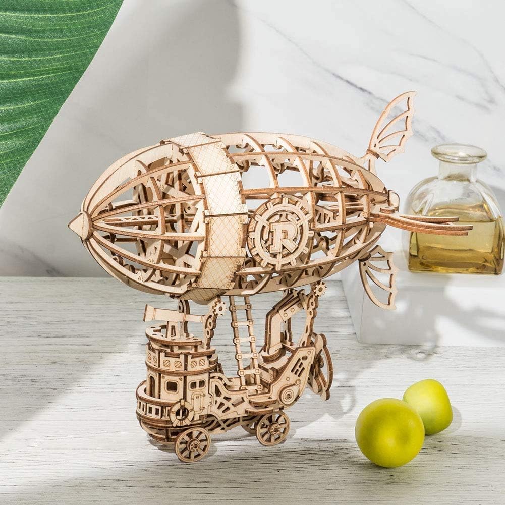 Rolife 3D Puzzle Wooden Craft Kits Wooden Model Building Wooden Puzzle 3D Toy Birthday Christmas for Adults and Children 8+ Years Construction Kit Adult Zeppelin Model (Airship) – Bild 6