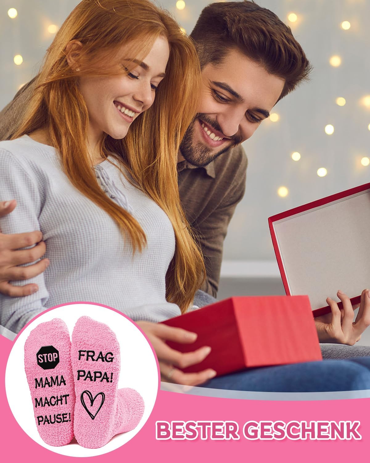Socks Gift Mum 38-41 Non-Slip Cotton Funny Socks Women Mama Makes Break! Frag Papa! Gift for Women for Valentine's Day, Mother's Day – Bild 7