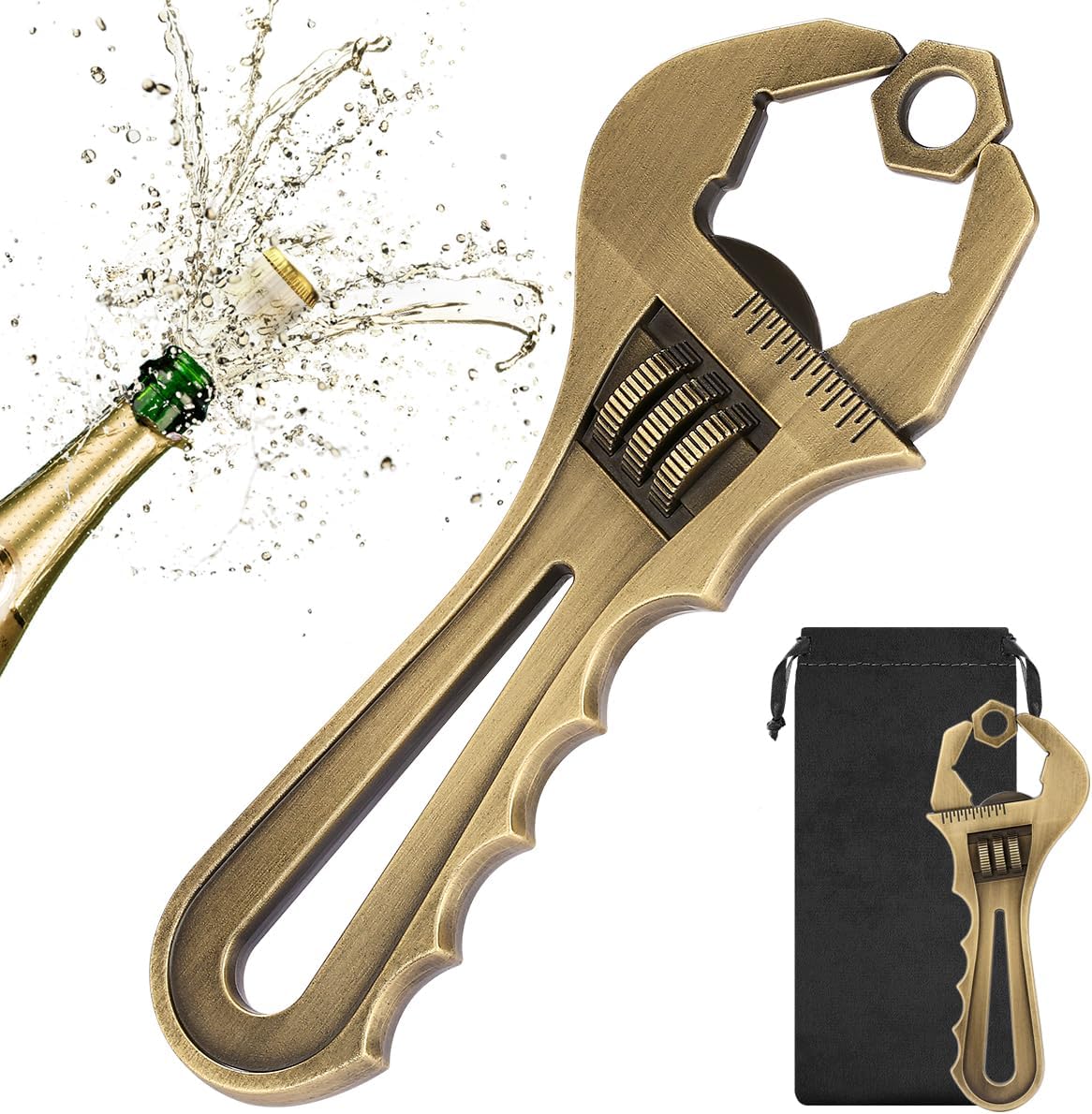 LKKCHER Wrench Beer Bottle Opener, Dad Makes It Heal Wrench for Father Men Birthday Christmas Father's Day Gift, Wrench Gift, Gift for Craftsmen