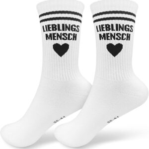 Lieblingsmensch Gift Socks 36-41, Valentine's Day Gifts for Girlfriend Partner Women, Tennis Socks Women, Gift Ideas Breathable Sports Socks