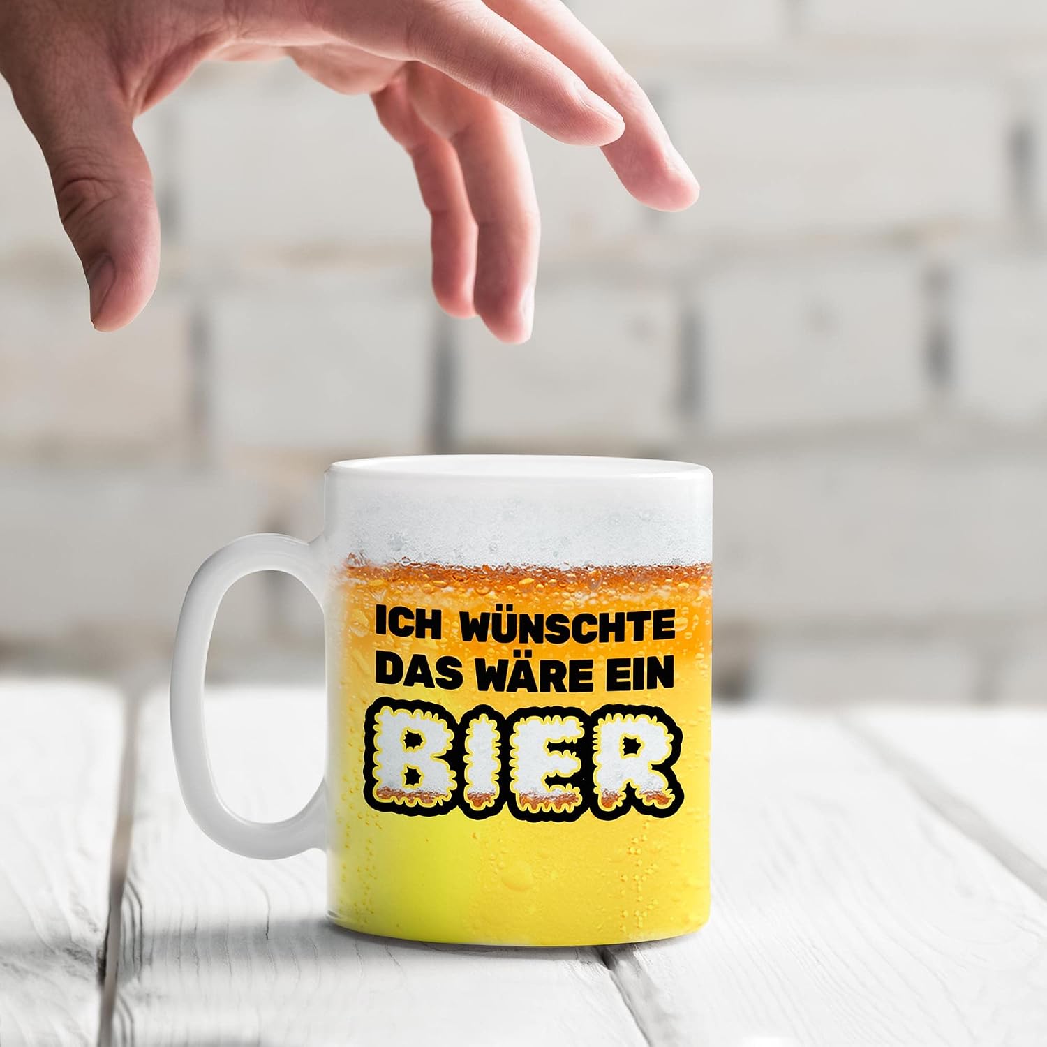 Beer Mug with Saying, Ich wünschte das wäre ein Bier, Funny Mugs, Coffee Mug with Saying, Beer Gifts for Men, 300 ml Coffee Mug, Beer Gift, Tea Cup, Father's Day Gift – Bild 5