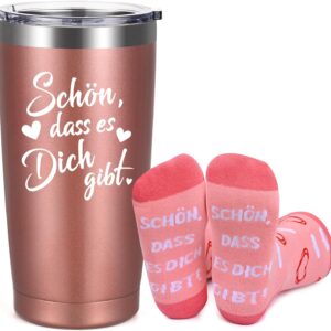 Livole Thank You Gifts for Women, You, Colleague, Aunt – Schön dass es Dich gibt – Meaningful Gift Best Friend Birthday, Christmas Gifts for Women, 20 oz 600 ml Coffee Mug to Go