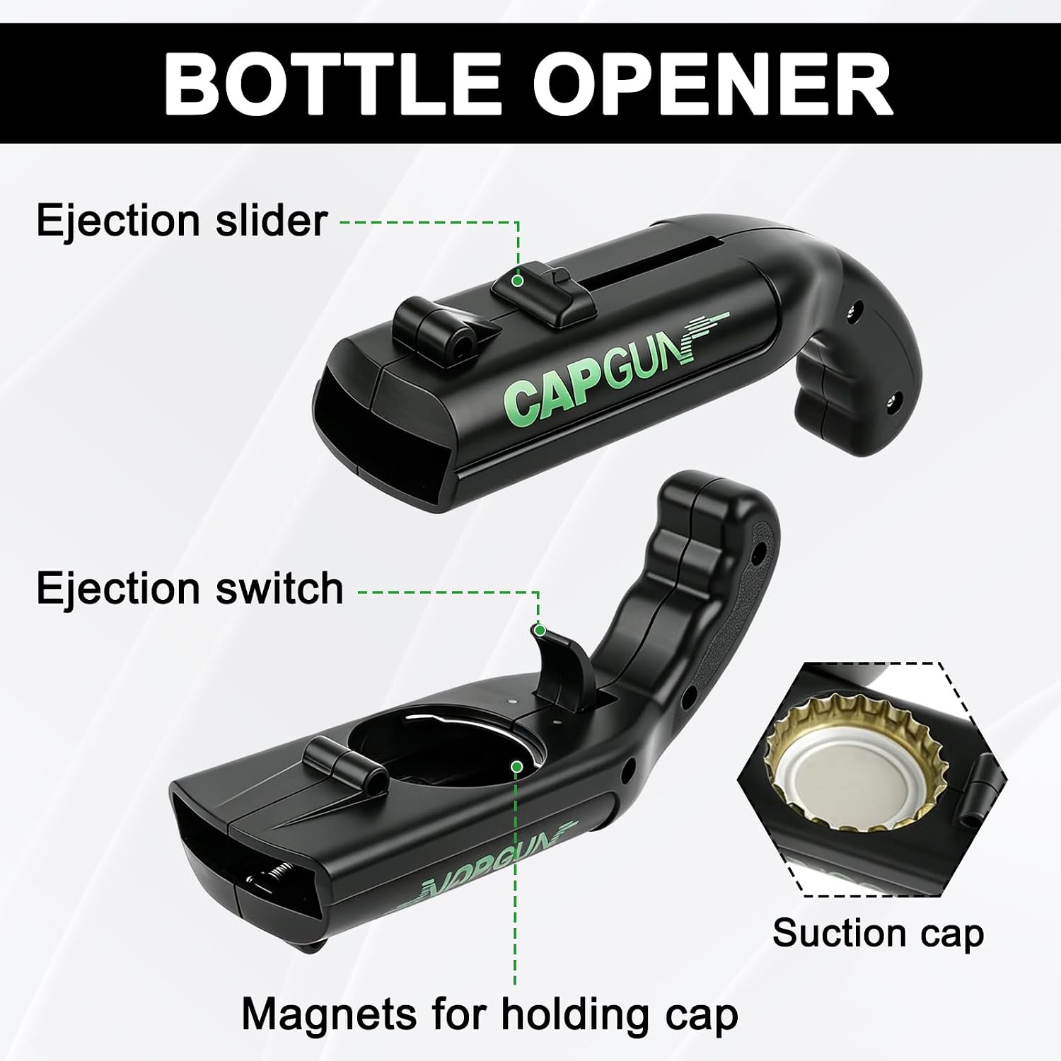 Pack of 4 Capgun Bottle Opener Pistol Beer Cap Bottle Cap Gun Funny Shot Bottle Opener, Beer Gifts for Men, for Party, Bar & Home – Bild 3
