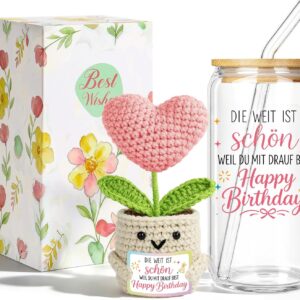 Birthday Gift for Women, Drinking Glasses Gift Set Girlfriend