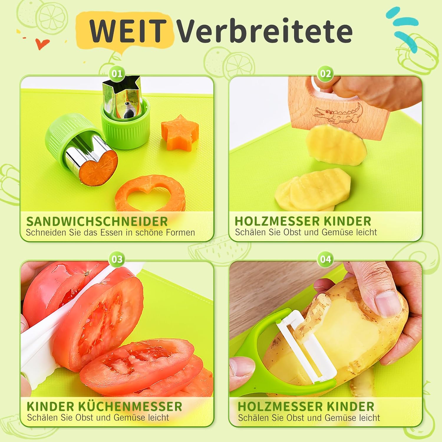 Children's Knife Set - 17 Piece Child-Safe Knife for Real Cooking – Bild 4