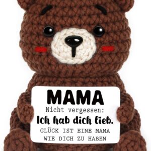 Gifts for Mum, Mum Birthday Gift, Hand Crocheted Bear Figures