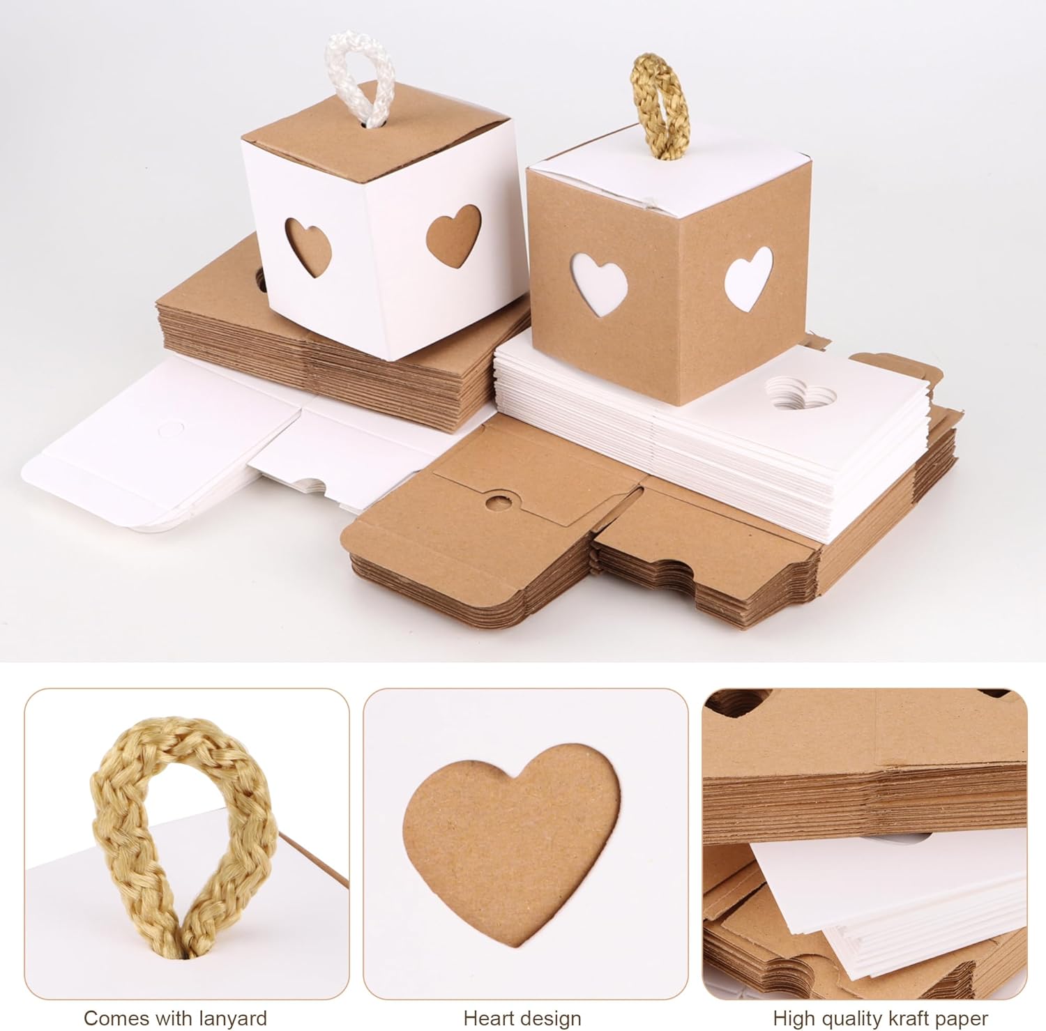 Pack of 40 Small Gift Boxes Kraft Paper Chocolate Boxes Empty – Bild 3