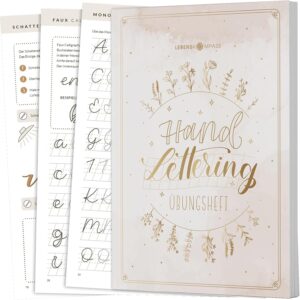 Lebenskompass Handlettering Exercise Book for Beginners - Mindful Calligraphy and Hand Lettering Practice with the Template Book & Exercise Book