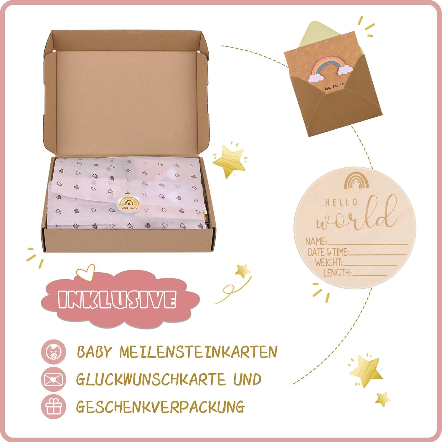 Baby Gift | Personalised Gifts for Birth for Girls | Comforter Baby Shower Gift Set – Bild 5
