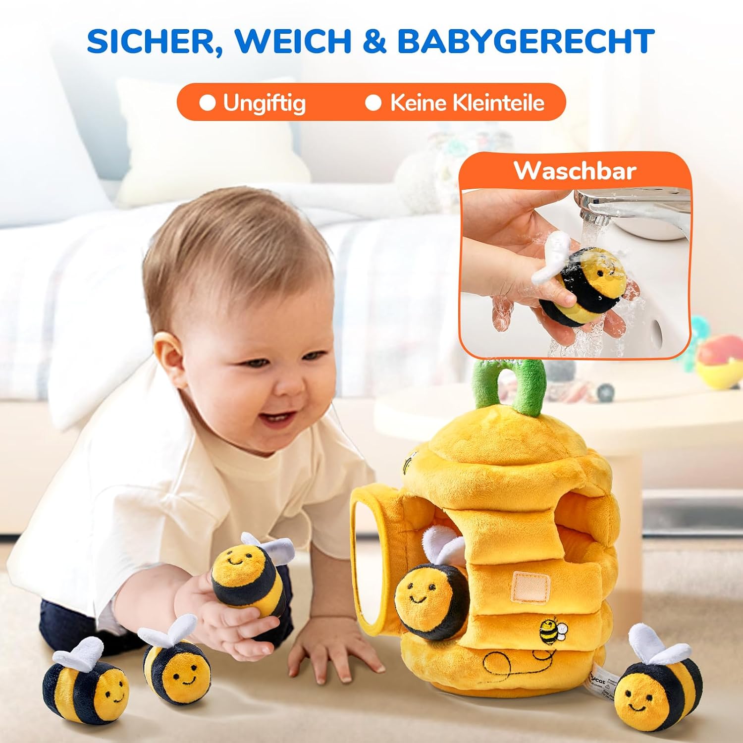 JoyCat Baby Toy 6-12 Months, Baby Beehive with 5 Bee Toys – Bild 4