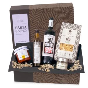 Pasta and Vino Gift Set – Gift Basket with Pasta and Red Wine