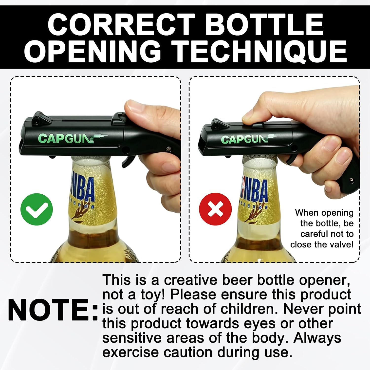 Pack of 4 Capgun Bottle Opener Pistol Beer Cap Bottle Cap Gun Funny Shot Bottle Opener, Beer Gifts for Men, for Party, Bar & Home – Bild 4