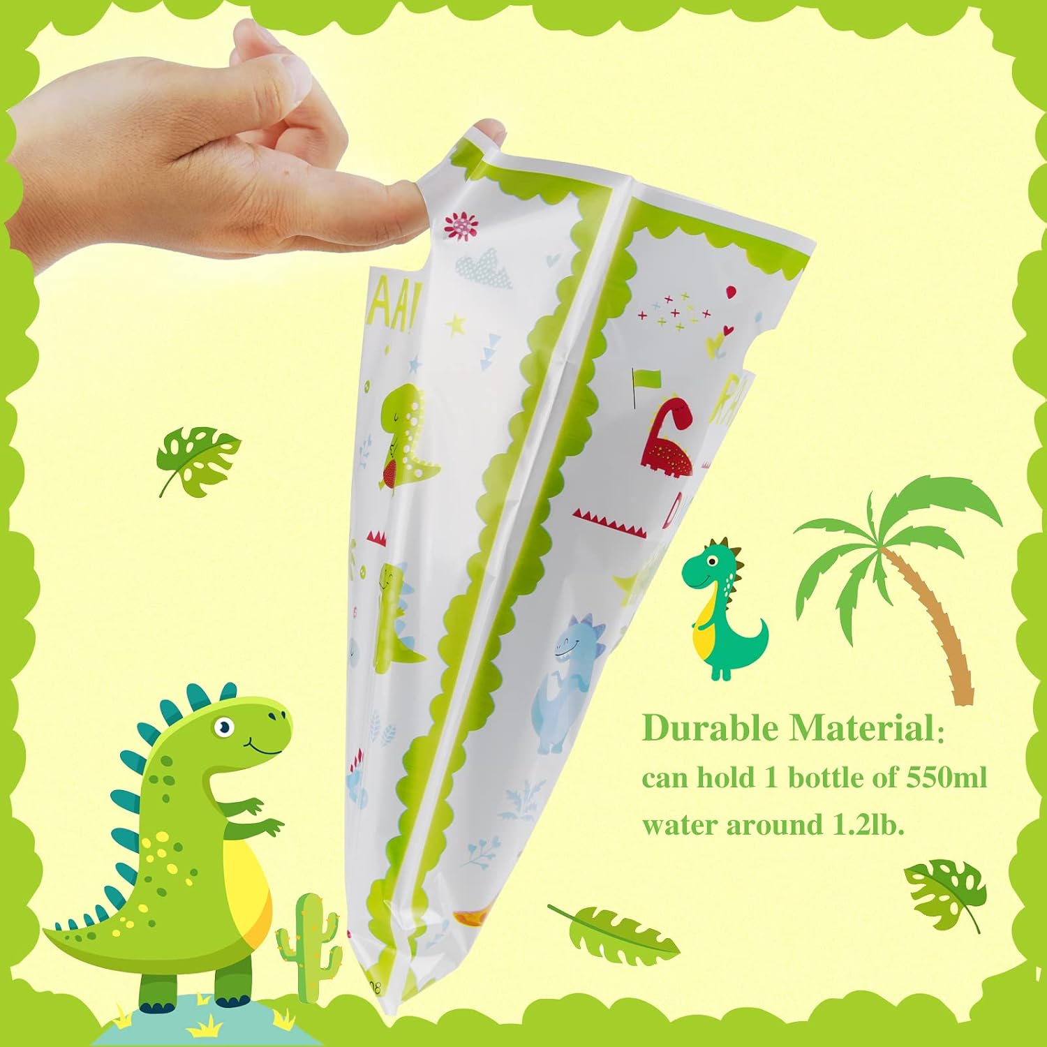 ASTARON Pack of 30 Dinosaur Birthday Gift Bags for Kids Party, Baby Shower Party Supplies, Plastic Goodie Bags for Children Favours, Dinosaur Party Decorations – Bild 7