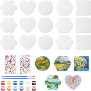 MoguGo Magnetic Canvas for Painting – Pack of 15 Small Canvases, Ideal for Canvas Painting for Children & Adults, for Acrylic, Oil & Gouache Paints – Creative Set for School, Studio & Gifts