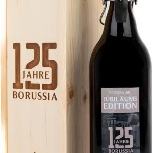 Borussia Mönchengladbach Bolten Altbier „Jubiläumsedition 125 Jahre“ in wooden box, official fan article, foal shop, Gladbach fan article, collectible item