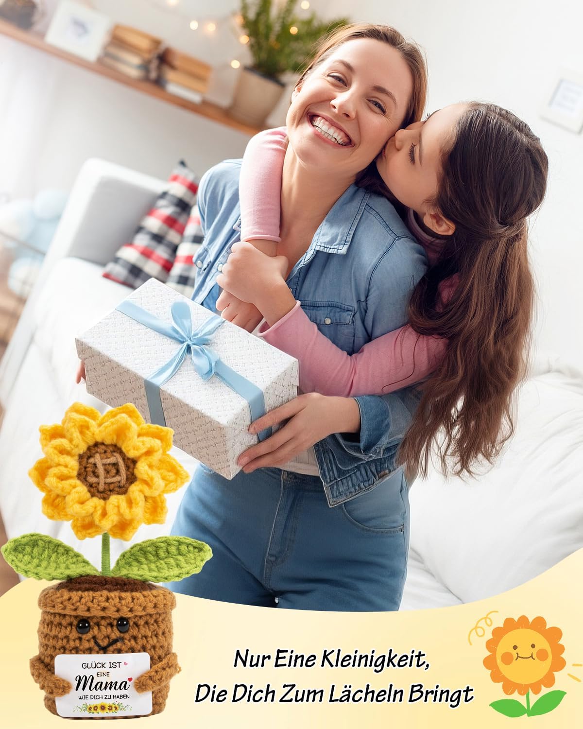 Gifts for Mum - Sunflower Crochet Doll, Mother's Day Christmas – Bild 4