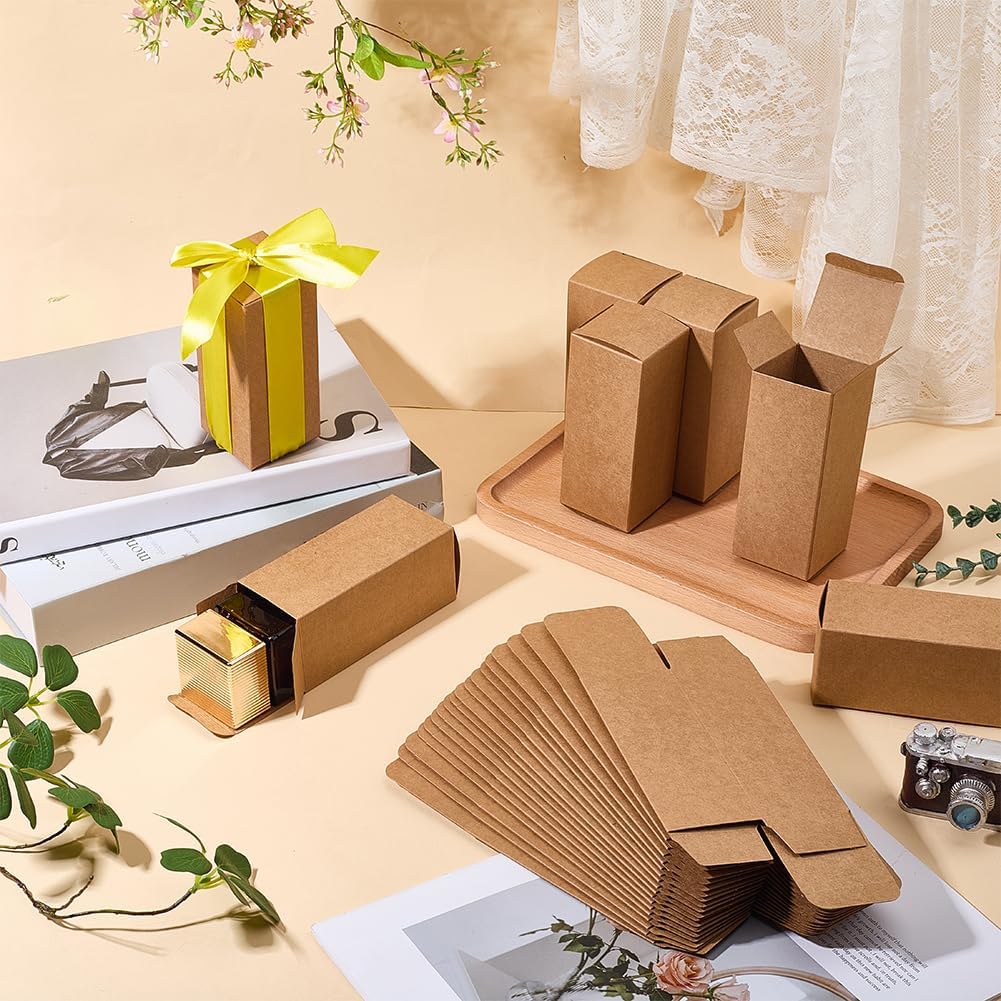 OLYCRAFT Pack of 50 Kraft Cardboard Boxes 5 x 5 x 12 cm Rectangular Kraft Papers DIY Box Brown Cardboard Gift Boxes with Lid Lipstick Bottle Packaging Tube Storage Boxes for Jewellery Sweets – Bild 4