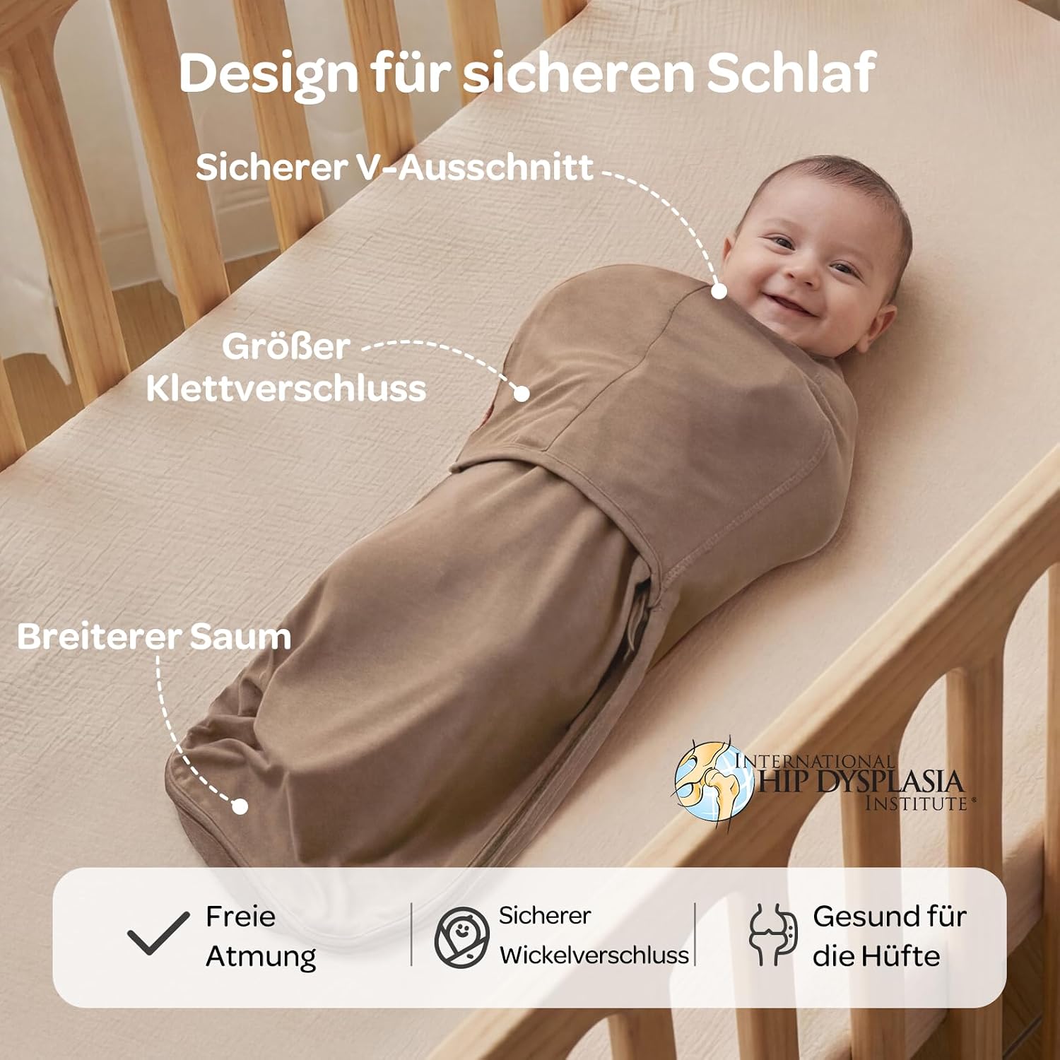 Momcozy Baby Swaddling Bag 0-3 Months Bamboo, Pack of 2, Khaki and Coffee – Bild 8