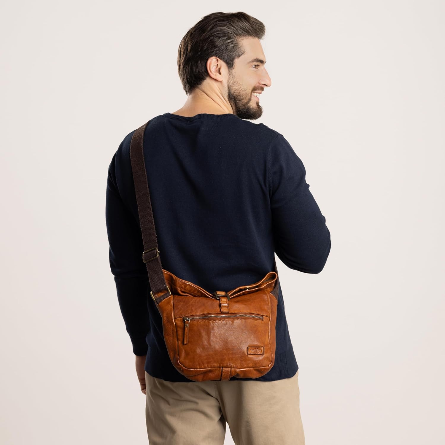 Gusti Umhängetasche Leder - Auna Handtasche Umhängetasche Schultertasche Leder – Bild 2