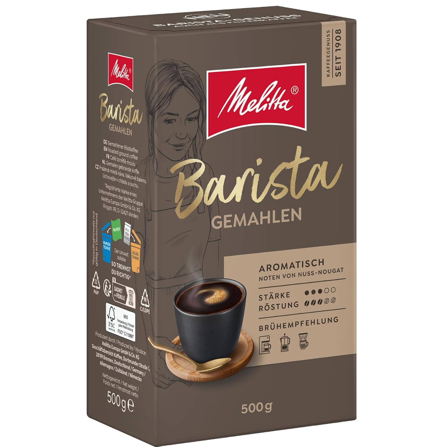 Melitta Barista Filter Coffee, Strength 3/5, 12 x 500 g – Bild 3