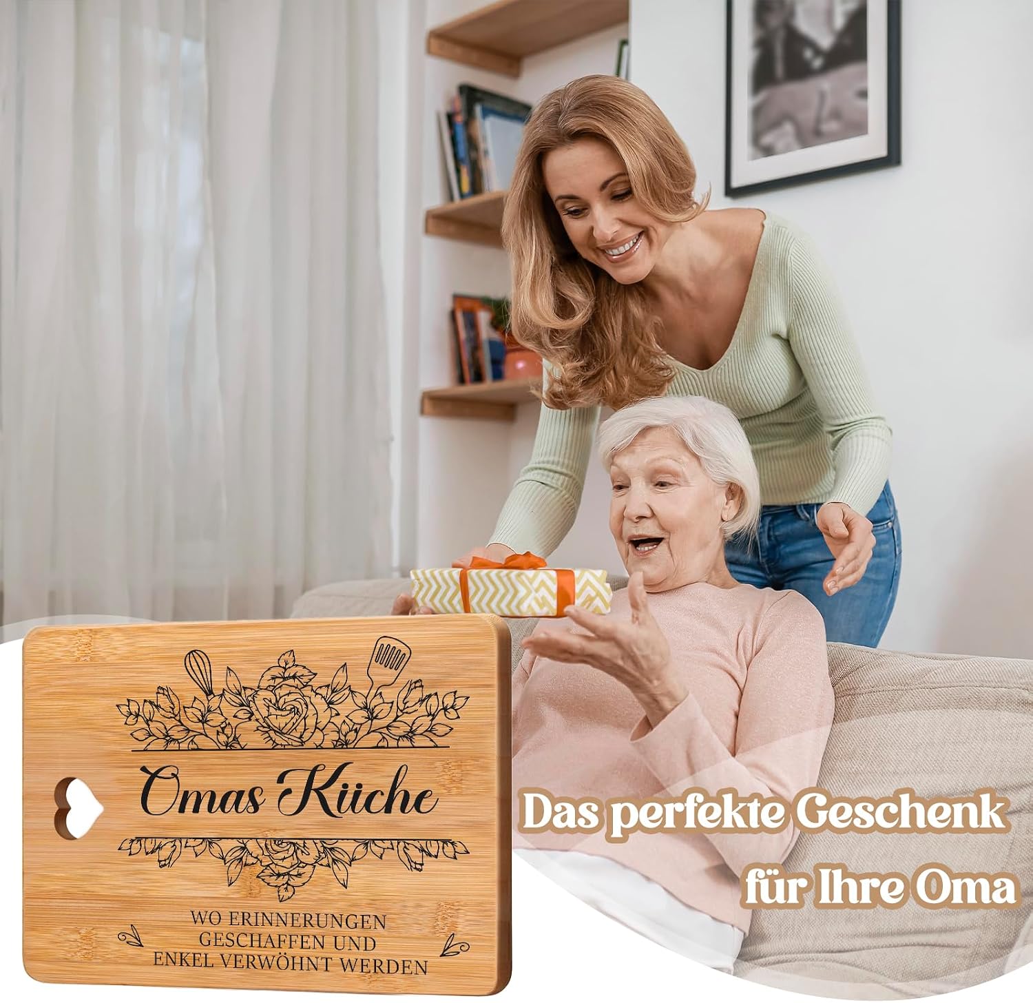 Grandma Gift, Birthday Gift for Grandma - Bamboo Chopping Board – Bild 2