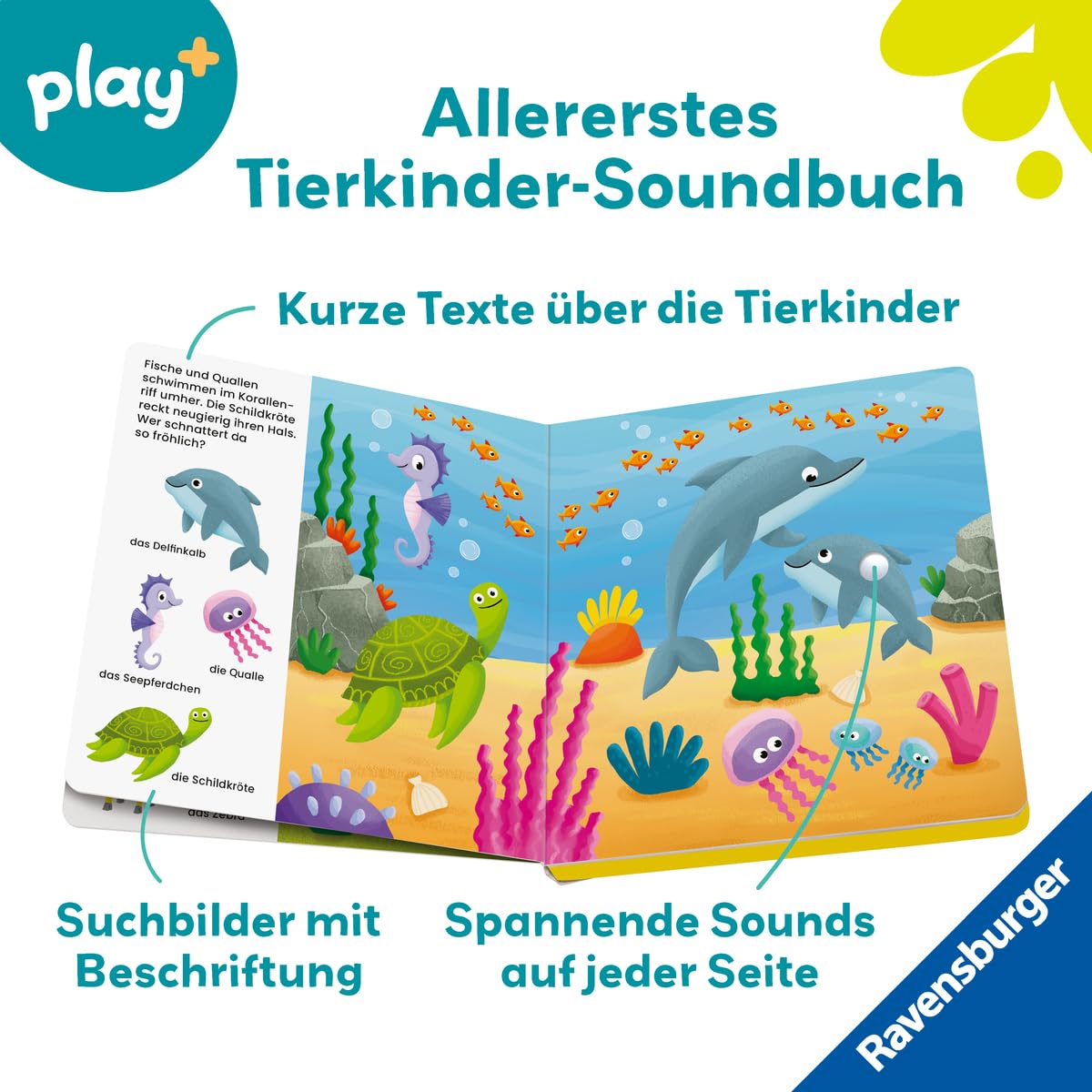 Ravensburger Play+ Mein allererstes Soundbuch: Tierkinder, Baby-Buch ab 1 Jahr, Sachen suchen und hören: Sachen suchen und hören – Bild 3