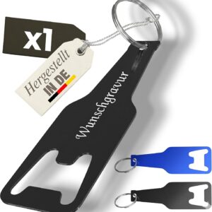 Gravurtastisch Bottle Opener Personalised with Engraving – Beer Opener with Desired Text – Gift for Dad and Men – Father’s Day Wedding Guest Gift – Stainless Steel (1, Black)