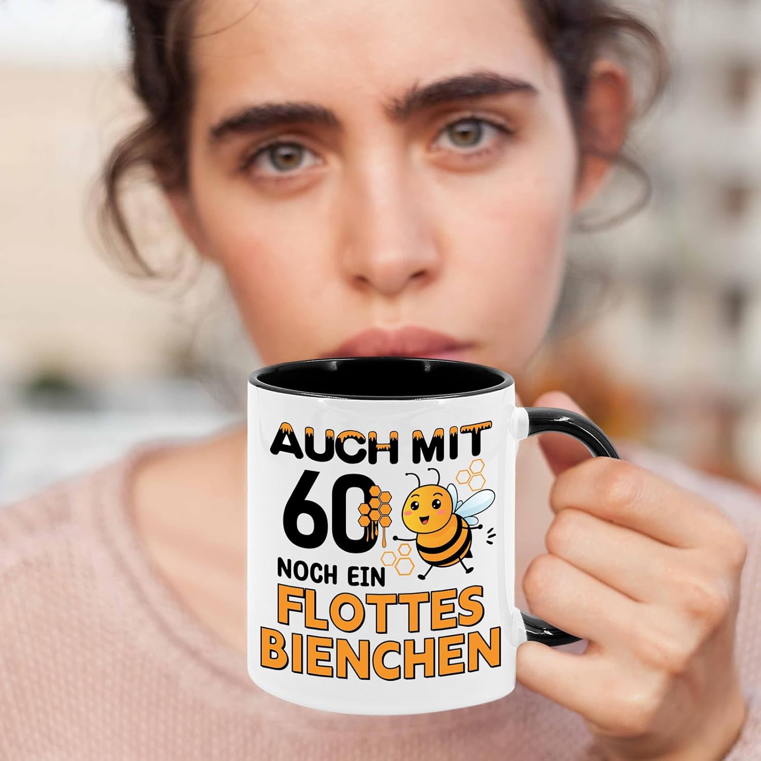 Gift 60th Birthday Women Mug with Saying Flottes Bienchen – Bild 6