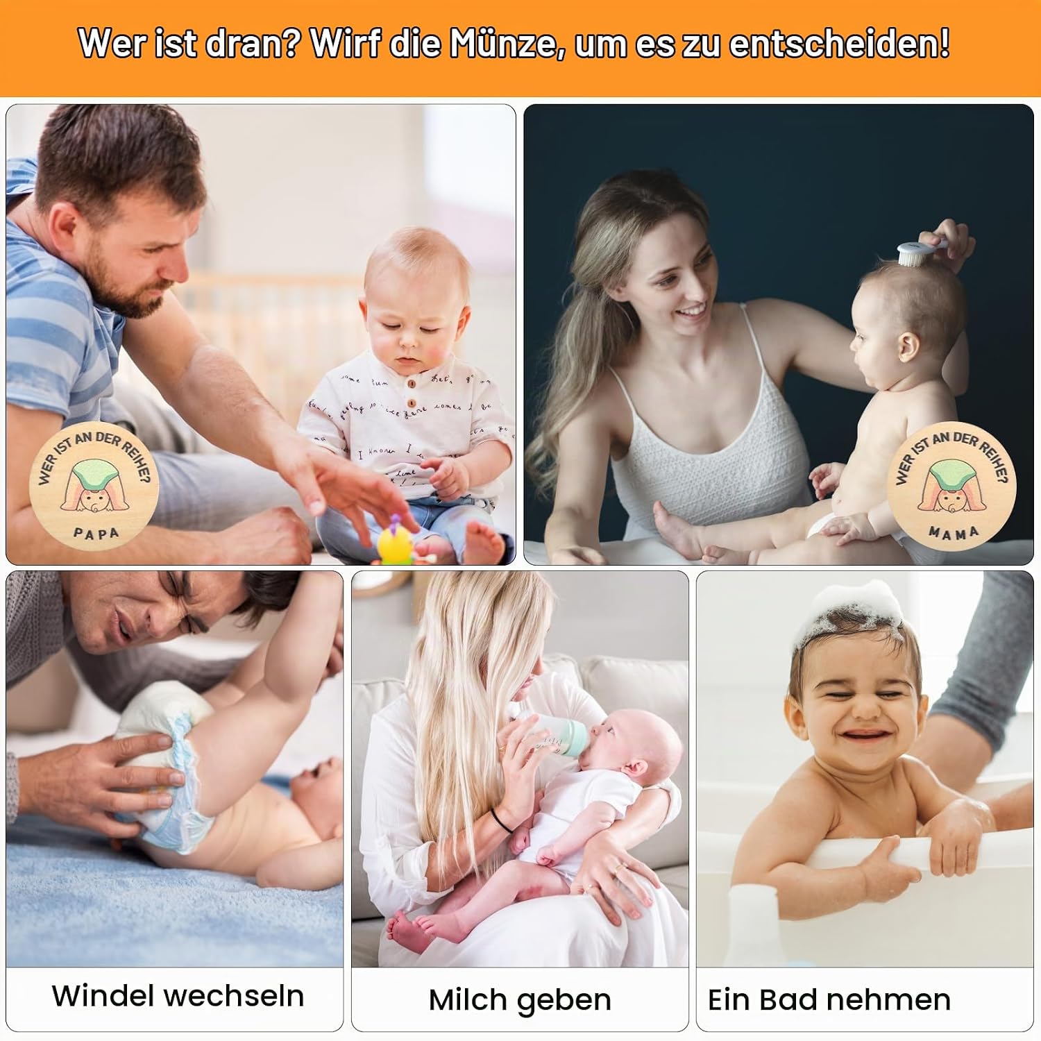 Gifts for Birth, New Dad Mum Gifts Decision Coin – Bild 2
