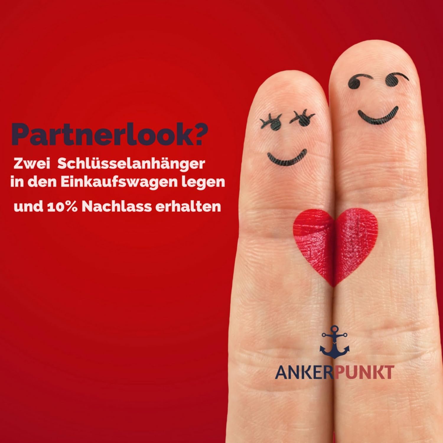ANKERSPUNKT Heart Keyring Leather - Partner Keyring, Gift Girlfriend – Bild 5