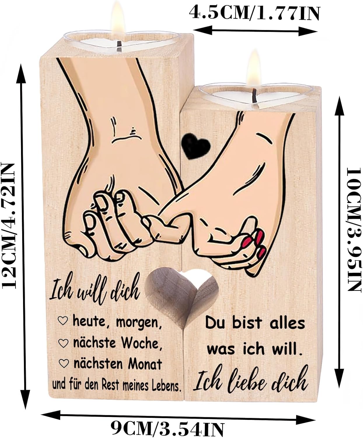 I Love You Gifts, Anniversary Gift for Him and Her, Candle Holder - Wedding Anniversary Gifts for Couples, Romantic Gift for Woman and Man – Bild 7