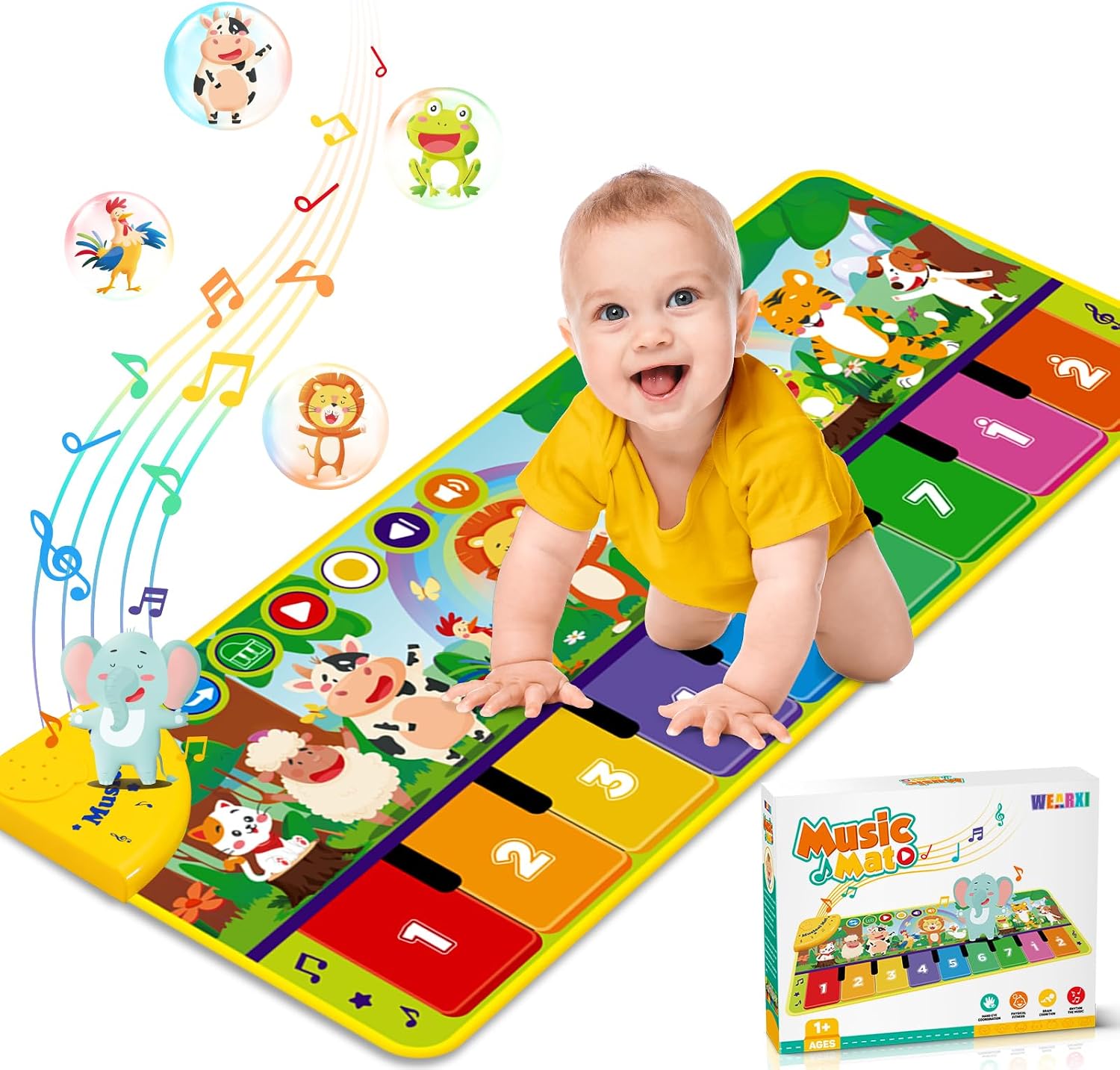 Wearxi Children's Toy from 1 Year, Baby Toy from 1 Year, Music Mat
