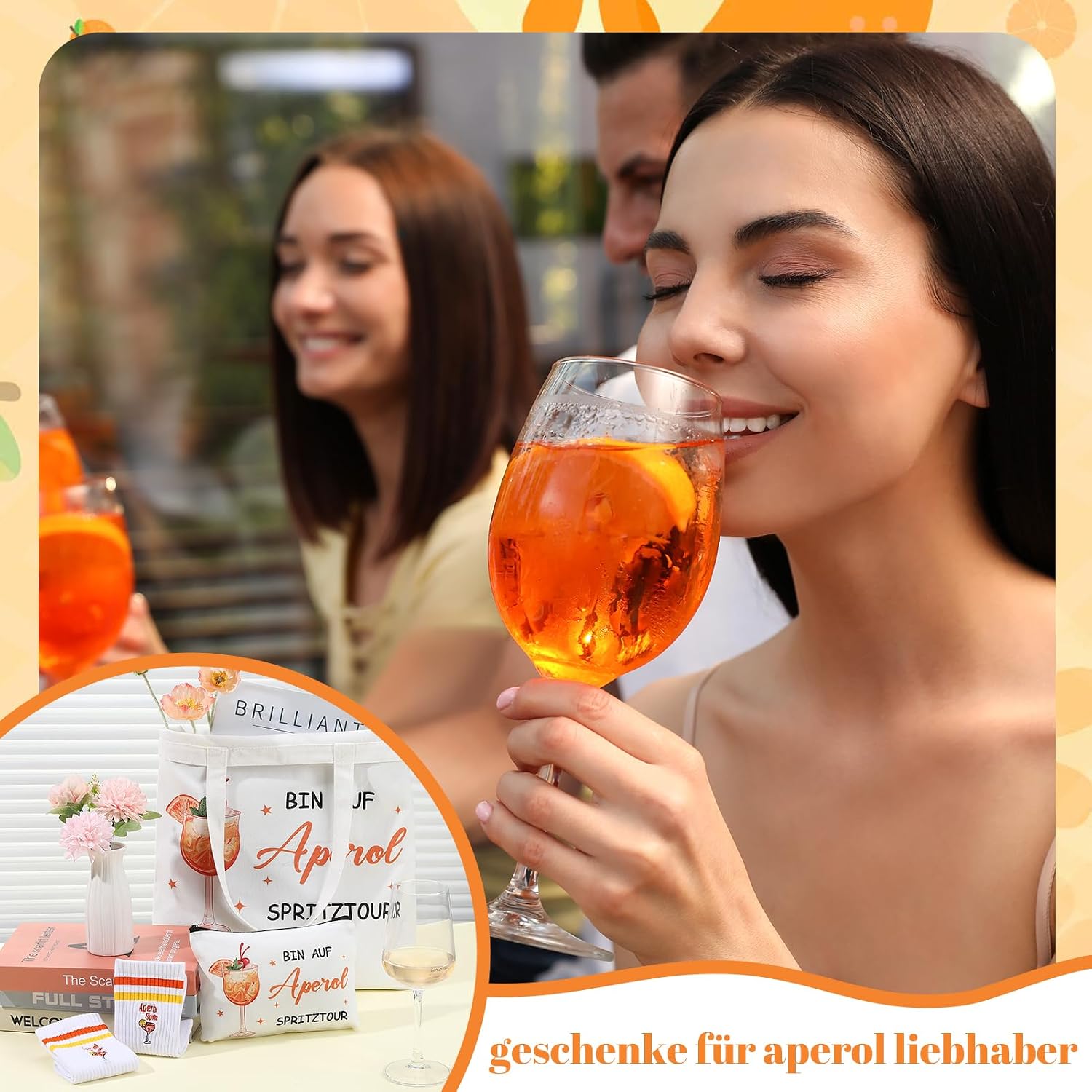 Aperol Spritz Gift Set Bag Socks Cosmetic Bag Women – Bild 6