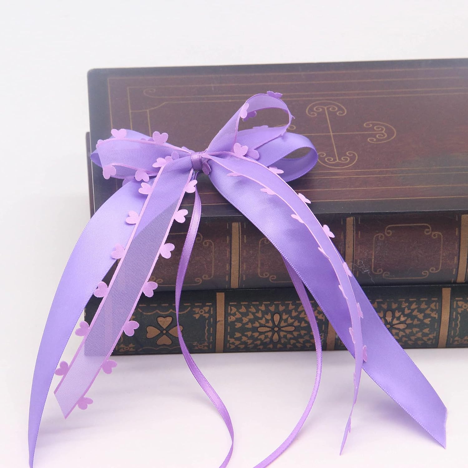 Pack of 10 Car Bows Antenna Bows Organza Heart Bows Car Jewellery Bride Couple Decoration Car Wedding Decoration Wedding Bows for Wedding Party Birthday Gift Packaging Purple – Bild 4