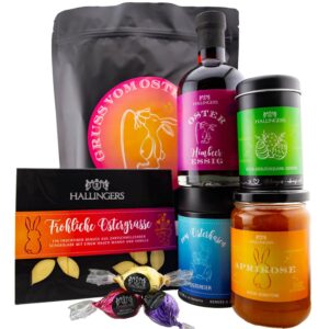 Hallingers Greeting from Easter Bunny – Pink – Easter Wonder Bag XXL as Easter Basket, Chocolates, Easter Egg, Easter Board, Jam Spice & Vinegar (Set) – Mother’s Day Gift & Gift Ideas for Father’s Day