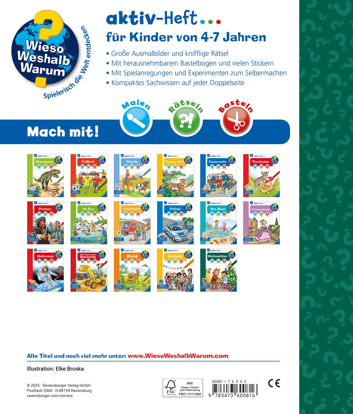 Wieso? Weshalb? Warum? aktiv-Heft - Weihnachten (Malen, rätseln, basteln ab 4 Jahre - mit Stickern und Bastelbogen) – Bild 2