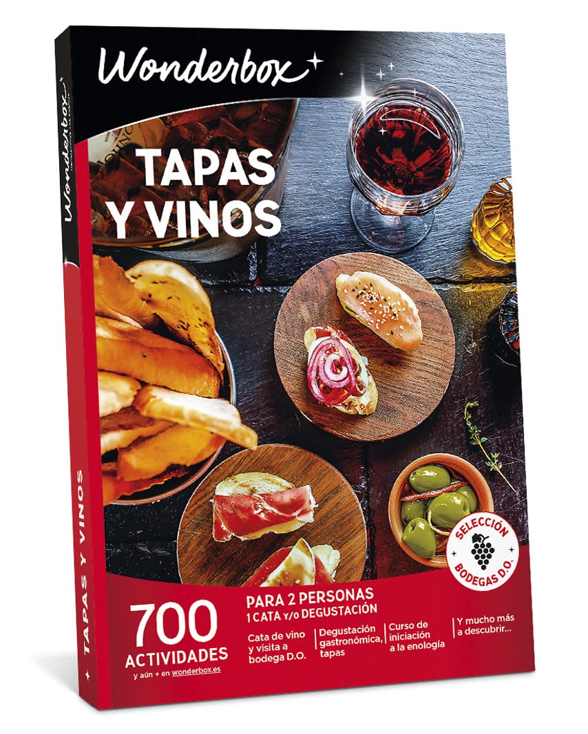 WONDERBOX Gift Box - Tapas and Wine - 615 Gastronomic Activities for Two People