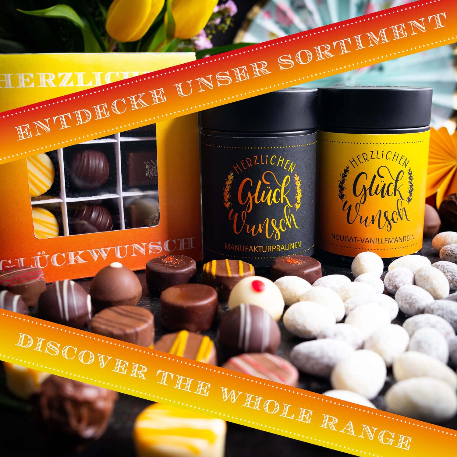 Hallingers Genuss Manufaktur Chocolates Congratulations Gift - Without Alcohol, Handmade from Confectionery Fine Cocoa in High-Quality Gift Box "Herzlichen Glüc...", Gift Idea for Men and Women – Bild 4