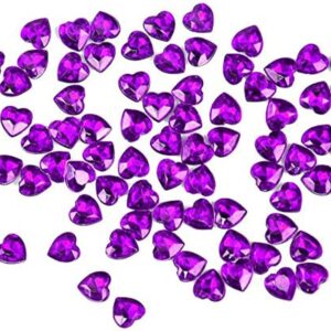 Pack of 200 Heart Decorative Stones Purple Table Decoration Hearts Confetti