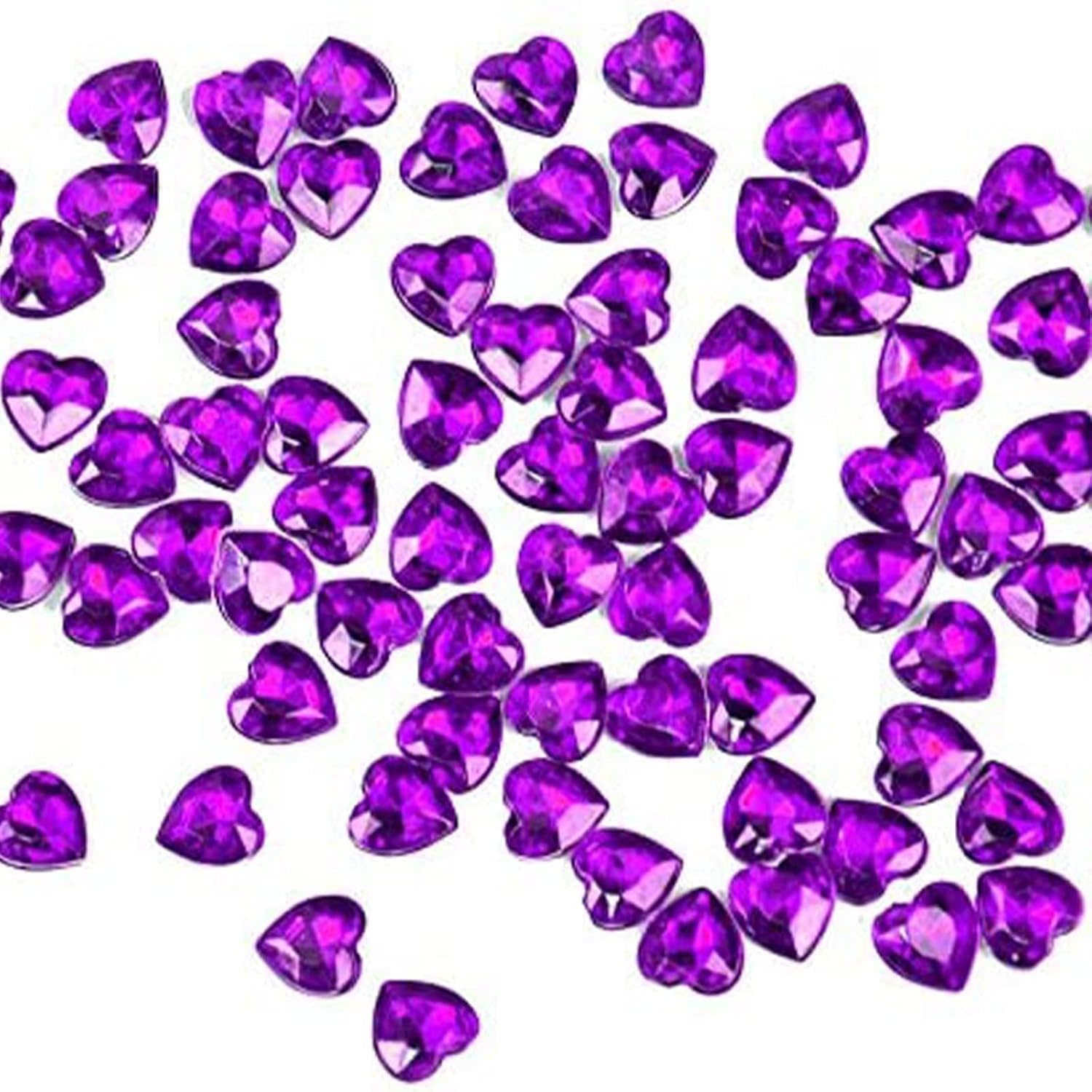 Pack of 200 Heart Decorative Stones Purple Table Decoration Hearts Confetti