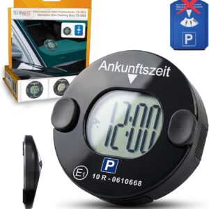 Technaxx Electronic Parking Disc with Motion Sensor – Automatic Digital Parking Meter with Magnetic Attachment, KBA Approved, Long Battery Life & Automatic Summer/Winter Time – TX-353
