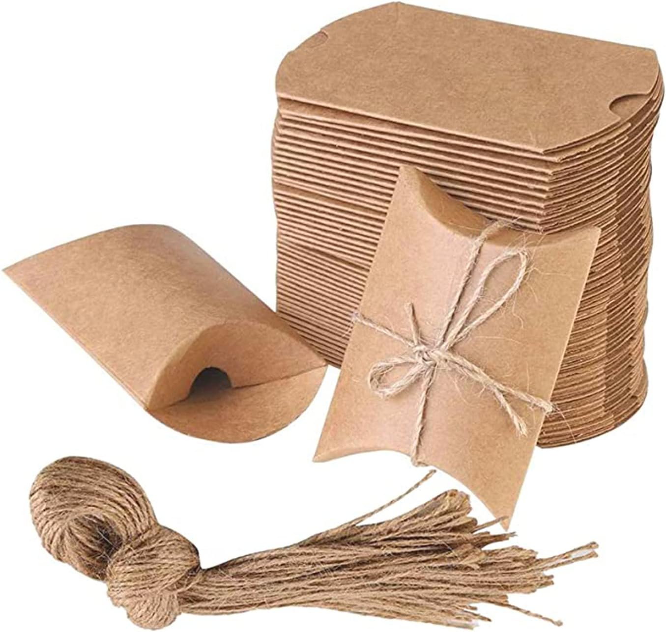 Pack of 100 Vintage Kraft Paper Gift Box, Kraft Paper Bags Gift Box, Small Gift Box, Kraft Paper, Vintage Gift Box Small, Kraft Paper Gift Box for Christmas, Sweets