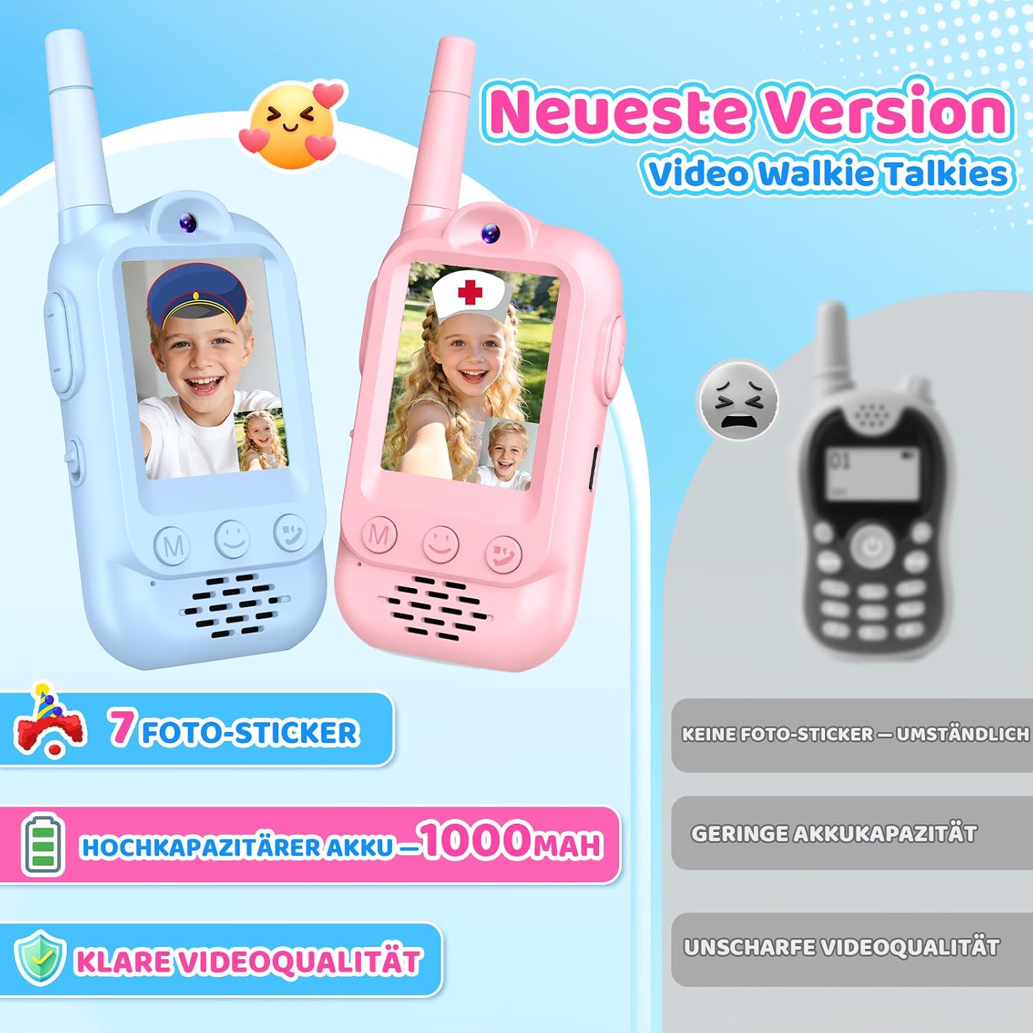 Video Walkie Talkie Children's Gift Boy Girl 3-12 Years Toy – Bild 5