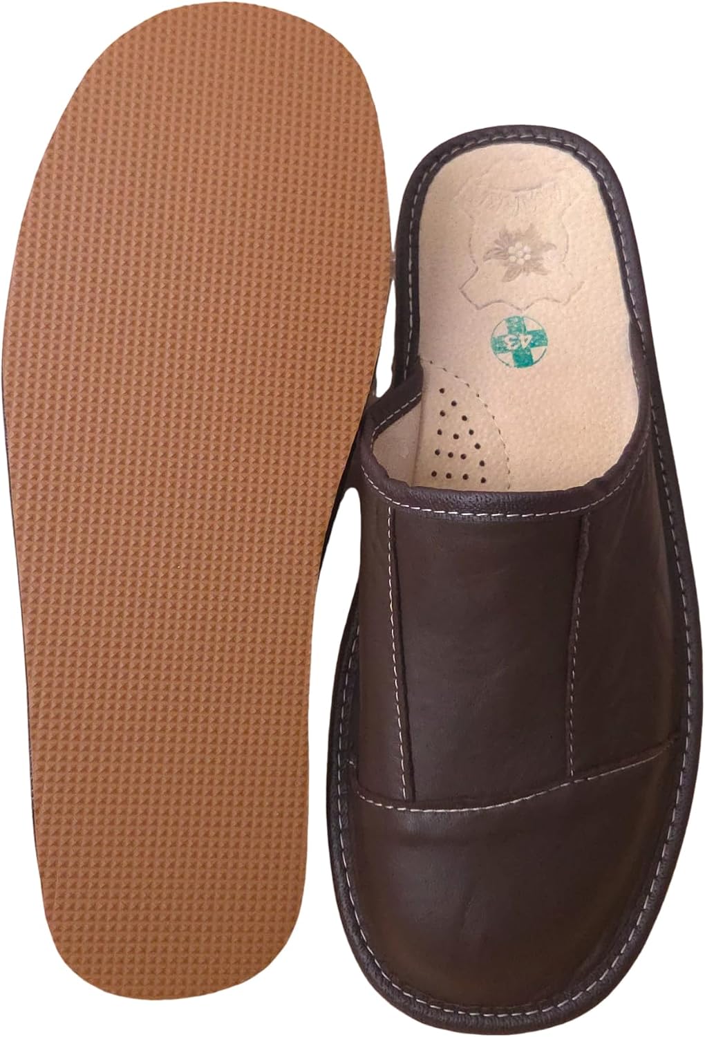 Men's Slippers - Men's Leather Slippers - Made of Genuine Leather with Leather Insole, Comfortable Fit - Breathable Slippers for Men – Bild 4