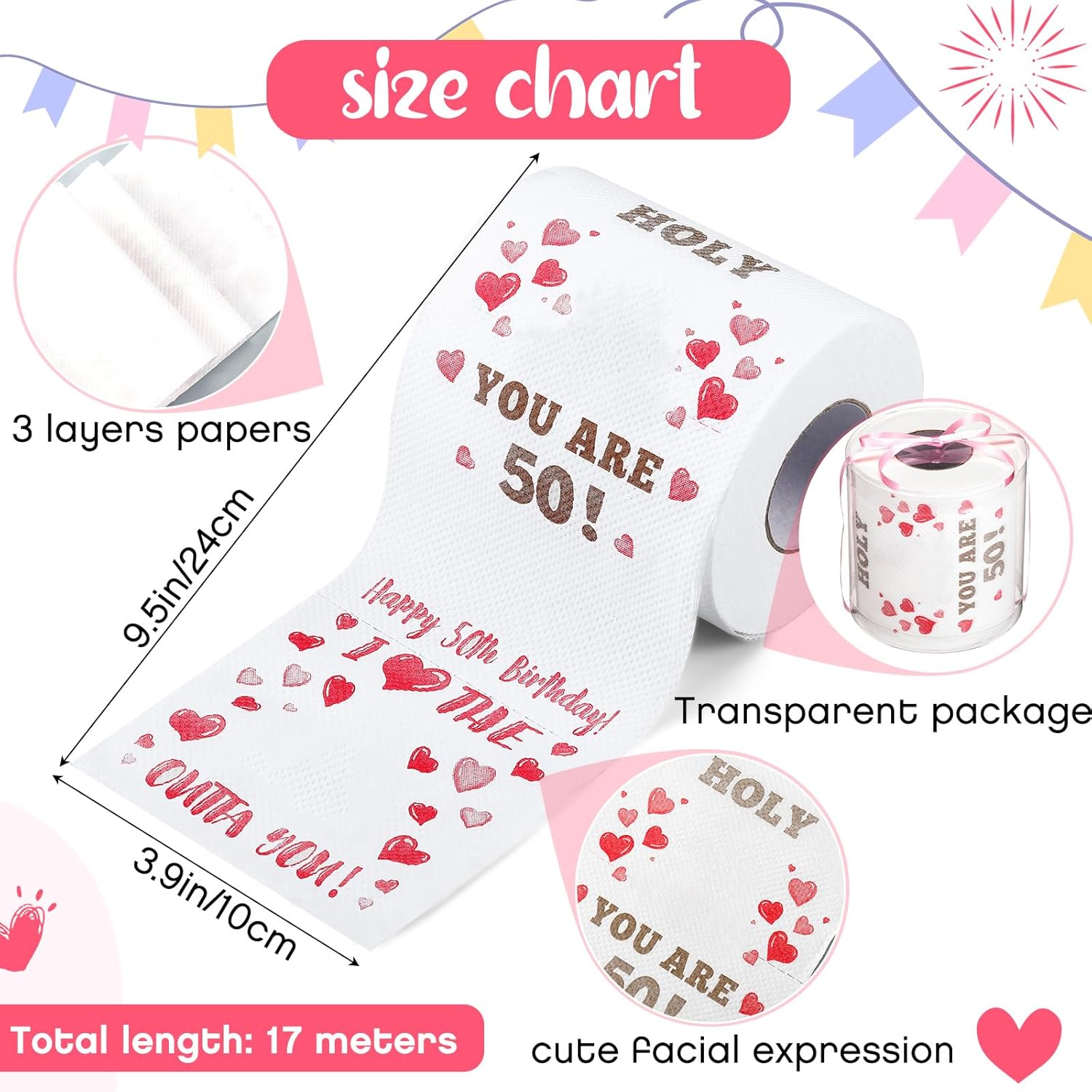 Clabby Funny 50th Birthday Toilet Paper Gifts – Bild 2