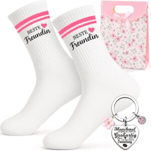 Scinzene Best Friend Gift Set – Socks & Key Ring & Bag