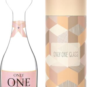 FunX Champagne Glass Bottle 750 ml Only One Glass – Gifts for Women for Birthday – Funny Birthday Gift for Mum, Girlfriend and Sister