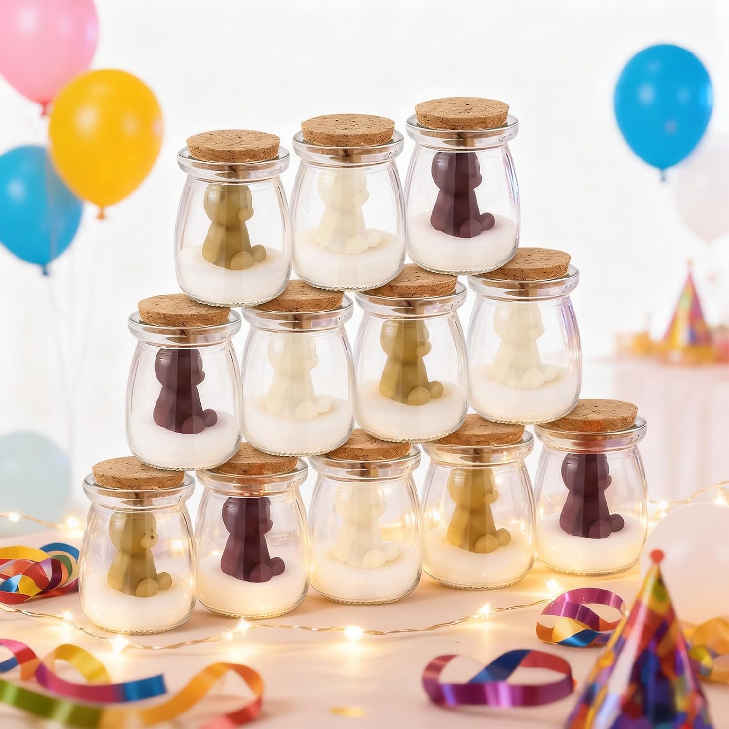Pack of 18 Bear Scented Candles - Soy Wax Mason Jar Party Candles Bulk Gift for Guests, Baby Shower, Wedding, Gender Reveal and Party Decoration – Bild 6
