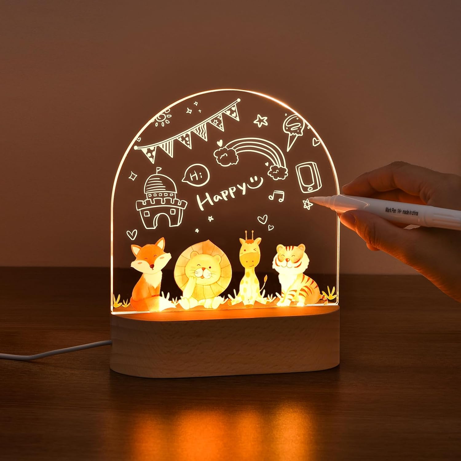 OTraki Personalised Night Light Baby USB Children Gift Animal Motifs